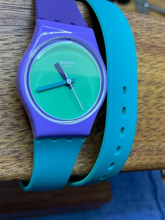Swatch Watch Fun In Blue with double wrap strap main image 12